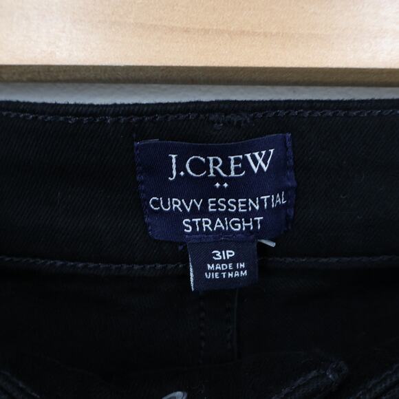 NWT J.Crew Factory Curvy Essential Straight Jean All-Day Stretch Black Size 31 P - Picture 8 of 10